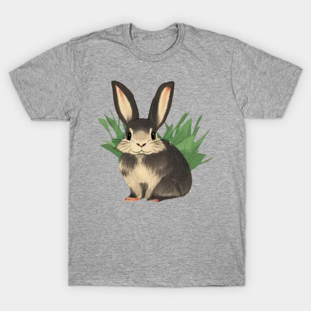 Vegetarian Life of A Little Cute Grey Mini Rex Rabbit Bunny T-Shirt by wigobun